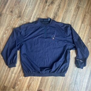 Pivot Rules Golf Windbreaker Shirt Men Sz XL Navy 1/4 zip pullover